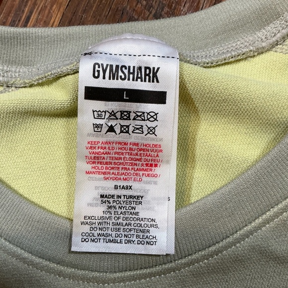 Gymshark Adapt Ombre Seamless Long Sleeve Crop Top – Yellow/Khaki – Size Large - Picture 7 of 9